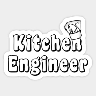 Kitchen Engineer White Text Sticker